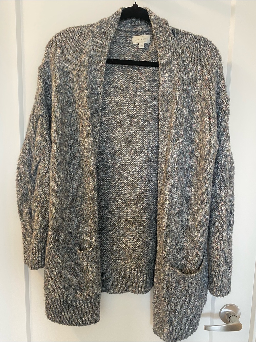 Lucky Brand Oversized Blue/Gray Cardigan